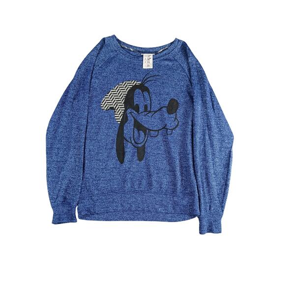 Disney Sweaters - Disney Parks Sweater Womens Small Blue Goofy Crew Long Sleeve Knit Cozy Warmth
